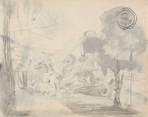 Clairière avec des arbres - George Romney