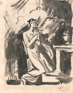 Iphigénie agenouillée sur un autel - George Romney