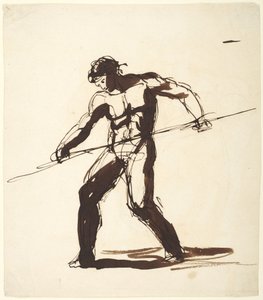 Un homme avec une lance - George Romney