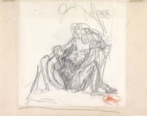 Femme allongée et autres figures