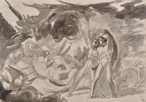 Satan observant les anges déchus - George Romney