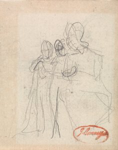 Personnage assis avec deux enfants - George Romney