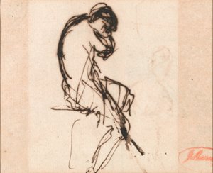 Femme assise, légèrement drapée - George Romney