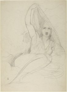 Femme assise se dévoilant - George Romney