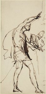 Esquisse du personnage de Macbeth dans la scène du banquet de *Macbeth* - George Romney