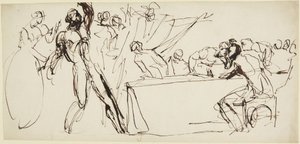 Étude du fantôme de Banquo dans la scène du banquet de *Macbeth* - George Romney