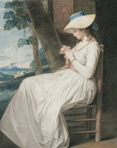 La couturière, gravée par Thomas Cheesman (1760-c.1834), pub. par John et Josiah Boydell, 1787
