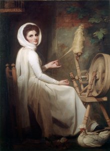 La fileuse Lady Emma Hamilton au rouet