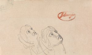 Deux têtes levées vers le ciel - George Romney