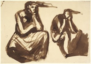 Deux études représentant Médée en train de méditer le meurtre de ses enfants - George Romney