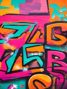 Neon Symphony, 21e siècle (peinture) - George Rosaly