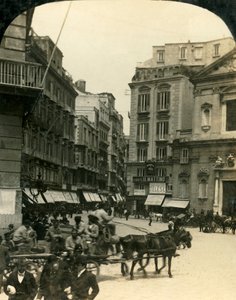 Piazza et église de San Ferdinando, Naples, Italie, vers 1909 - George Rose