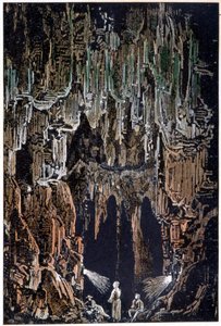 Les lampes étaient accrochées à une saillie de lave dans « Voyage au centre de la Terre » par Jules Verne - George Roux
