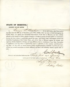 Serment de loyauté de George S. Drake du Missouri, Comté de St. Louis - George S. Drake