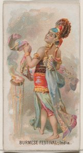 Festival birman, Inde, de la série Holidays N80 pour les cigarettes Duke, 1890