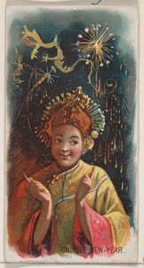 Nouvel An chinois, de la série Holidays N80 pour les cigarettes Duke, 1890 - George S. Harris and Sons