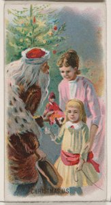 Noël, États-Unis, de la série Holidays N80 pour les cigarettes Duke, 1890