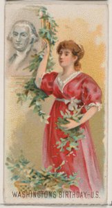 Anniversaire de George Washington, États-Unis, de la série Holidays N80 pour la marque Duke, 1890 - George S. Harris and Sons