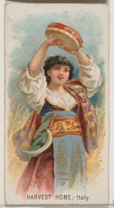 Fête des moissons, Italie, de la série Holidays pour les cigarettes Duke, 1890