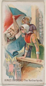 Anniversaire du roi, Pays-Bas, de la série Holidays N80 pour les cigarettes Duke, 1890