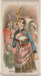 Mardi Gras, Danemark, de la série Holidays N80 pour les cigarettes Duke, 1890 - George S. Harris and Sons