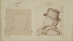 Études de lapins avec portraits superposés de William Blake et Henry Fuseli - George Samuel