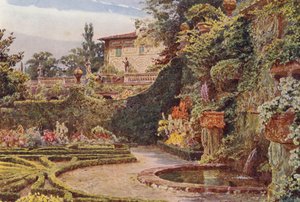 Jardins italiens : Le Palazzo depuis le Parterre, Villa Palmieri - George Samuel Elgood