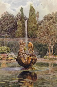 Jardins italiens : Villa Aldobrandini, Fontaine dans le Parterre