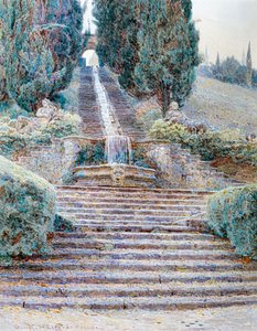 La cascade à Villa Cicogna, Italie 1901 - George Samuel Elgood