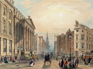 Mansion House en direction de Cheapside, gravé par Thomas Picken, publié par Ackermann 1851 - George Shepherd
