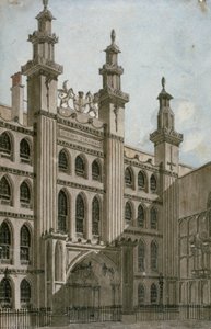 Vue sud-ouest de la façade du Guildhall, Londres, 1810 - George Shepherd
