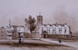 École et chapelle de Highgate, vers 1840 - George Sidney Shepherd