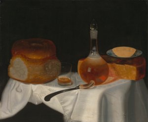Nature morte de pain, beurre et fromage
