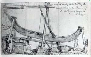 Déplacement des poutres de fer utilisées pour construire le musée Hunterian au Royal College of Surgeons, 1835 - George Snr Scharf