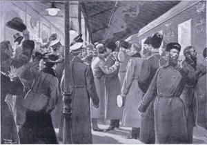 Le tsar faisant ses adieux aux officiers de la Garde impériale, illustration de l