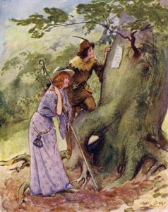 Ganymède et Aliena furent étrangement surpris de trouver le nom de Rosalinde gravé sur les arbres - George Soper