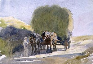Meule de foin au soleil
