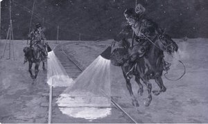 Sur un chemin de fer mandchou : Patrouille de nuit, illustration de l