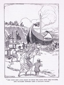 Le bon navire Argo a bondi du sable sur des rouleaux et a plongé en avant comme un cheval vaillant, de The Heroes publié par George Allen and Unwin 1929 - George Soper