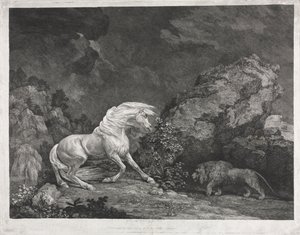 Un cheval effrayé par un lion, 1777 - George Stubbs