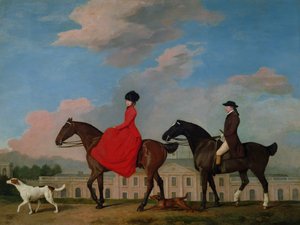 John et Sophia Musters chevauchant à Colwick Hall, 1777