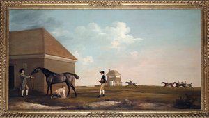 Le cheval de course Gimcrack à Newmarket Heath avec l