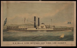 Ligne de courrier des États-Unis entre New York et Albany tous les jours à 17h...