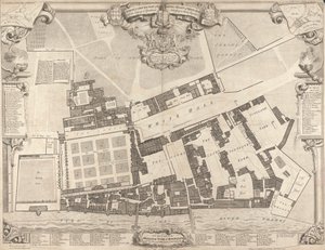 Enquête et plan du palais royal de Whitehall - George Vertue