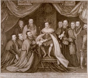 Édouard VI signant une charte donnant Bridewell à la ville de Londres pour une maison de travail, 1552 1750 - George Vertue