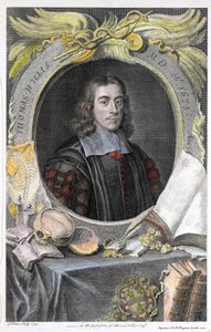 Portrait du médecin anglais Thomas Willis (1622-1675). Gravure en couleur par George Vertue - George Vertue