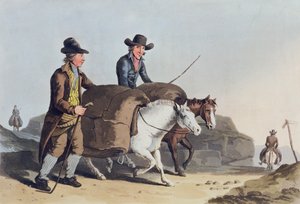 Fabricants de tissus apportant des tissus au marché, de 