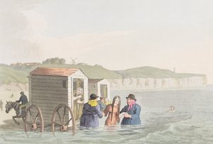 Bain de mer dans la baie de Bridlington, extrait de "Costumes of Yorkshire", par George Walker - George Walker