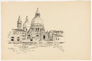 Sta. Maria della Salute, Venise, Italie, croquis de voyage