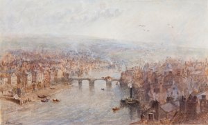 Whitby et la rivière Esk, par un jour gris